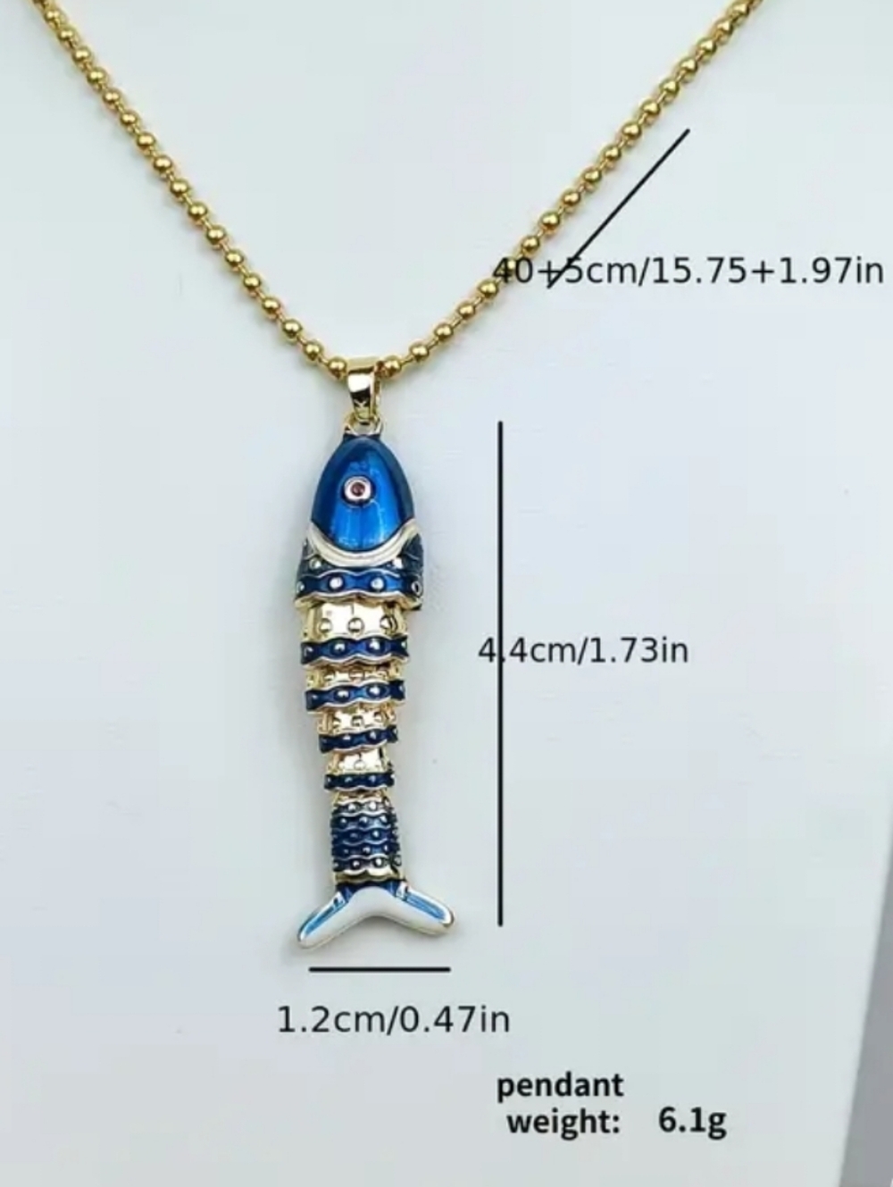 Colorful Enamel Fish Pendant - Picture 4 of 4